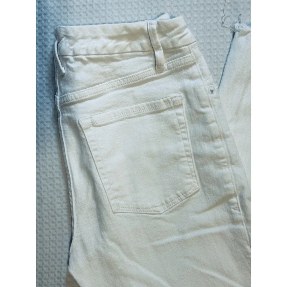Good American Size 6/28 Raw Hem - Mid Rise - White - Jeans - Ankle (27
